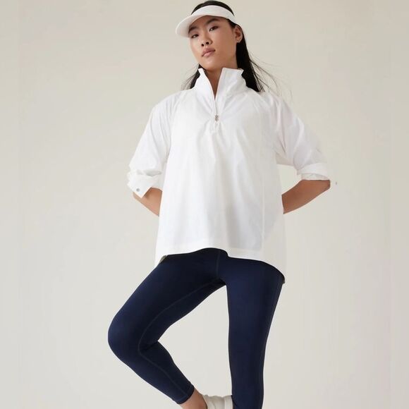 Athleta Advantage Poplin Wind Breaker Oversized White  XS - Picture 1 of 10
